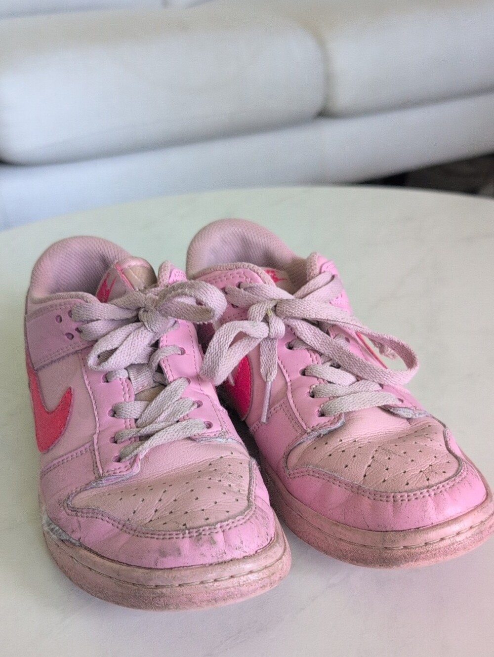 Nike Pink  Sneakers with Hot Pink Swoosh